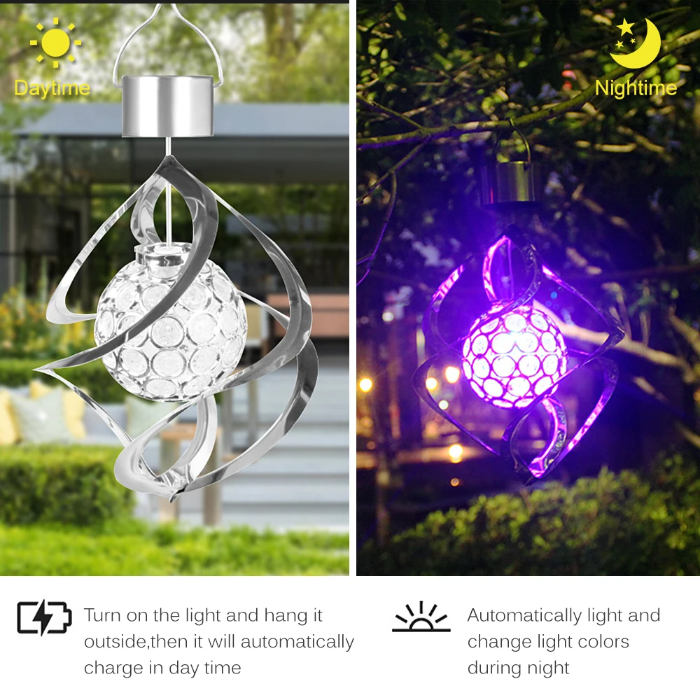 IP65 водонепроницаемые подвесные фонари на солнечной батарее уличные фонарики