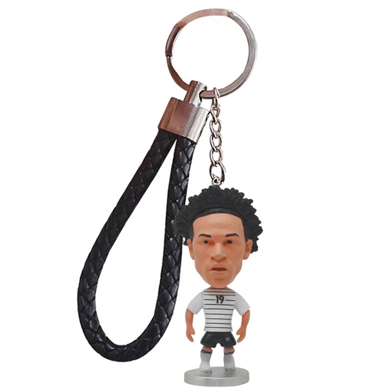 

Germany Football Star Toys Soccer Players SANE Leather Cord Key Rings Anime Action Figure Dolls Keychain Fans Souvenir Gift