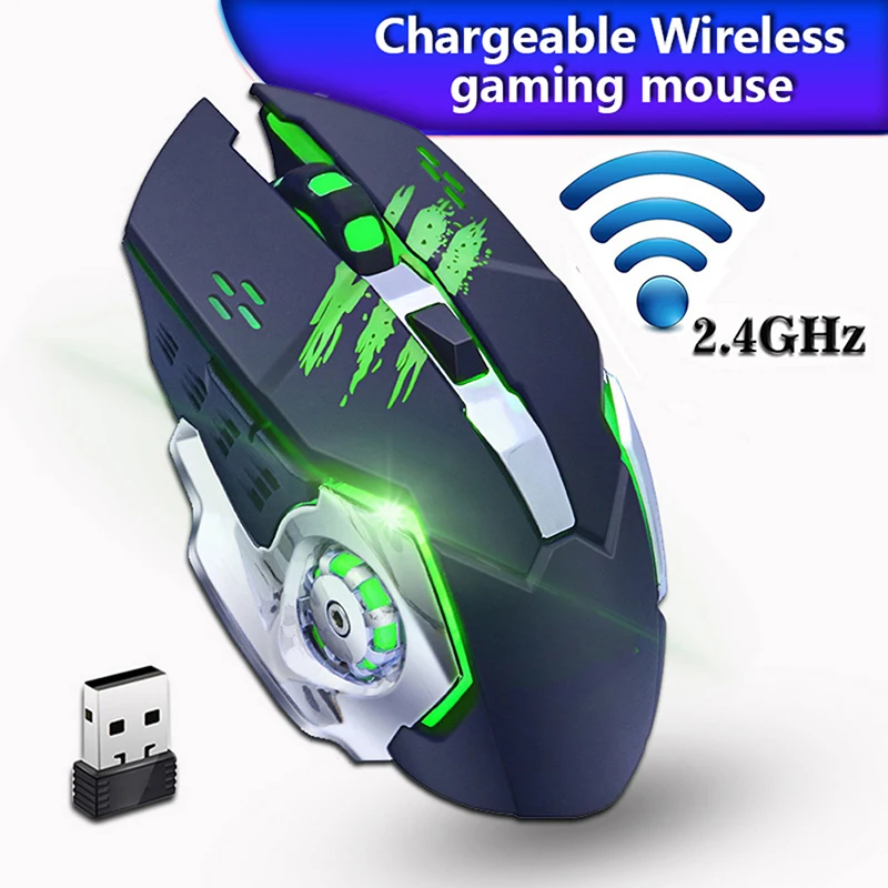

MMR4 Wireless Mouse 2.4GHz 1600DPI Professional Gaming Office Mouse Slient Rechargeable USB Ergonomics Backlight for PC Laptop