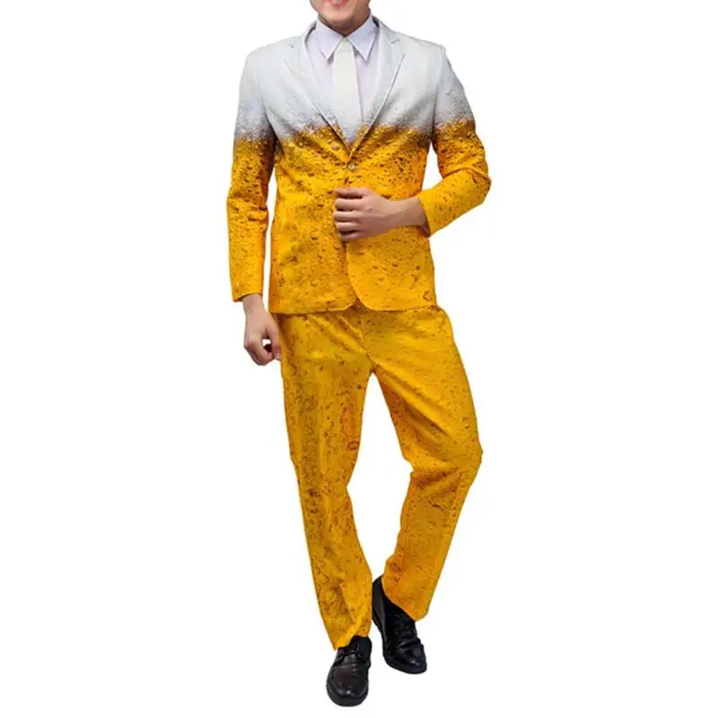 Мужская и женская одежда для Октоберфеста желтого цвета - костюм пива на карнавале, косплей, праздничный костюм для ролевых игр.