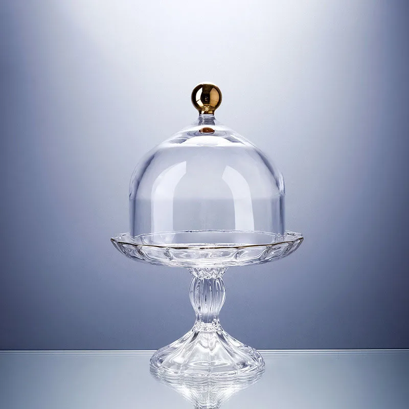 Стеклянная тарелка подставка для торта фруктовые конфетные тарелки обеденные