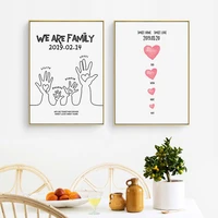 family canvas painting father and mother kids daily life cartoon prints posters love pictures for home children bedroom decor