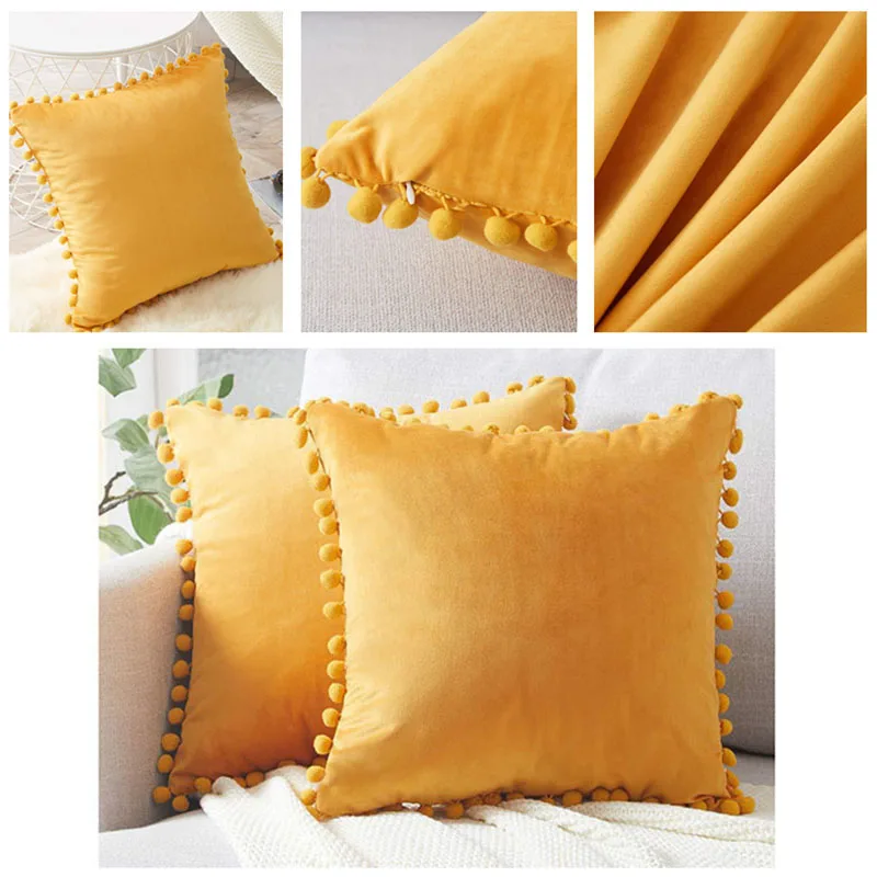 1 шт./2 шт. бархатные мягкие декоративные с шариками для волос подушки кисточками