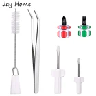 Набор мини-отверток, пинцет и двусторонняя щетка, 6 шт.