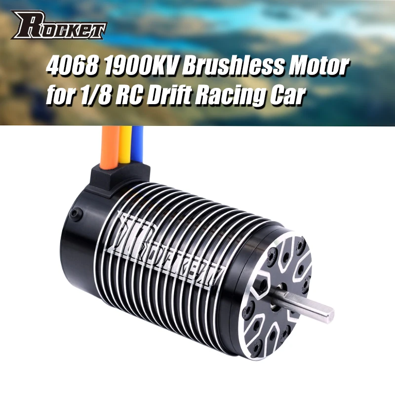 

Good Sale Rocket 4068 1900KV 4Pole 5mm Sensorless Brushless Motor for 1/8 RC Drift Racing Car Truck Truggy On Road