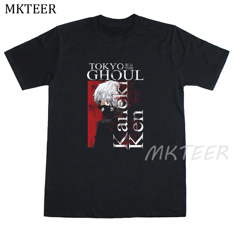 

Футболка мужская оверсайз из хлопка, Токийский Гуль, японская аниме манга, канеки Кен, уличная одежда в стиле хип-хоп, свободная