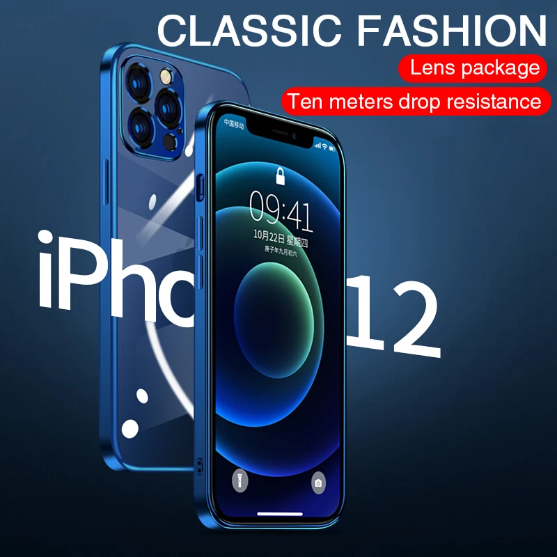 

Luxury Plating Phone Case For iphone 11 12 Pro XS Max X XR 6s 7 8 Plus SE Silicone Case On iphone 12 11 Camera Protection Cover