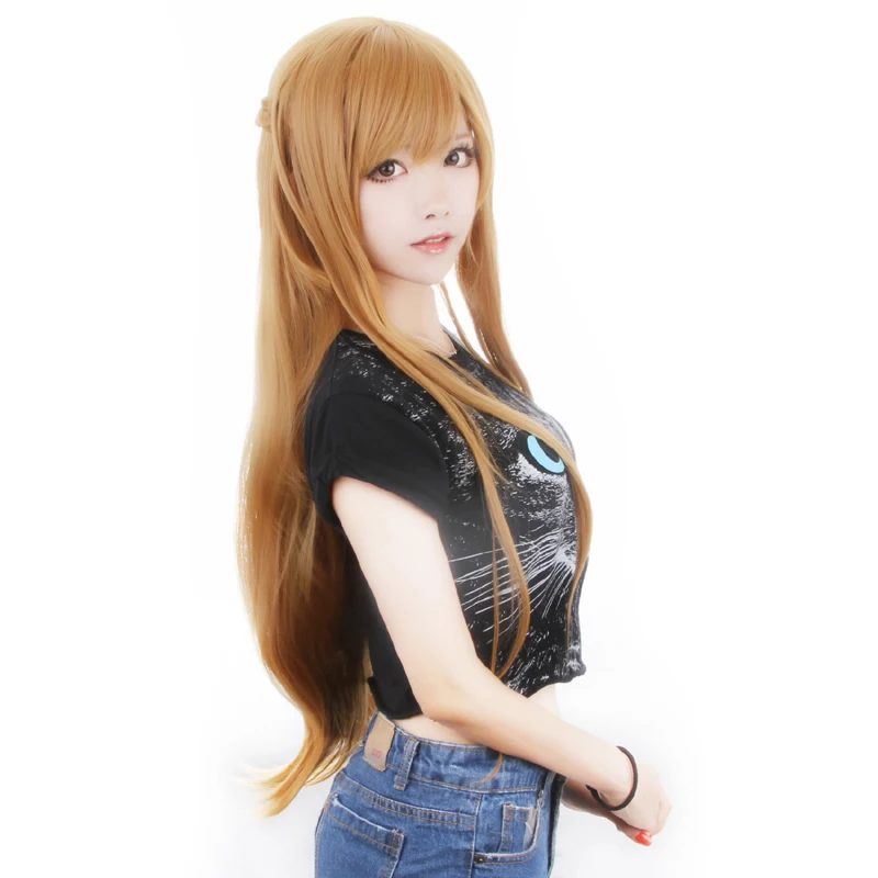 Женский парик для косплея Asuna Yuuki золотистого и коричневого цвета Хэллоуина
