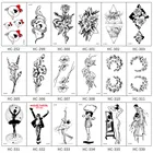 5 шт. сексуальная девушка черный, белый цвет цветы временные Стикеры татуировки Водонепроницаемый черный Треугольники морская волна татуировки тела рука арт фальшивые татуировки