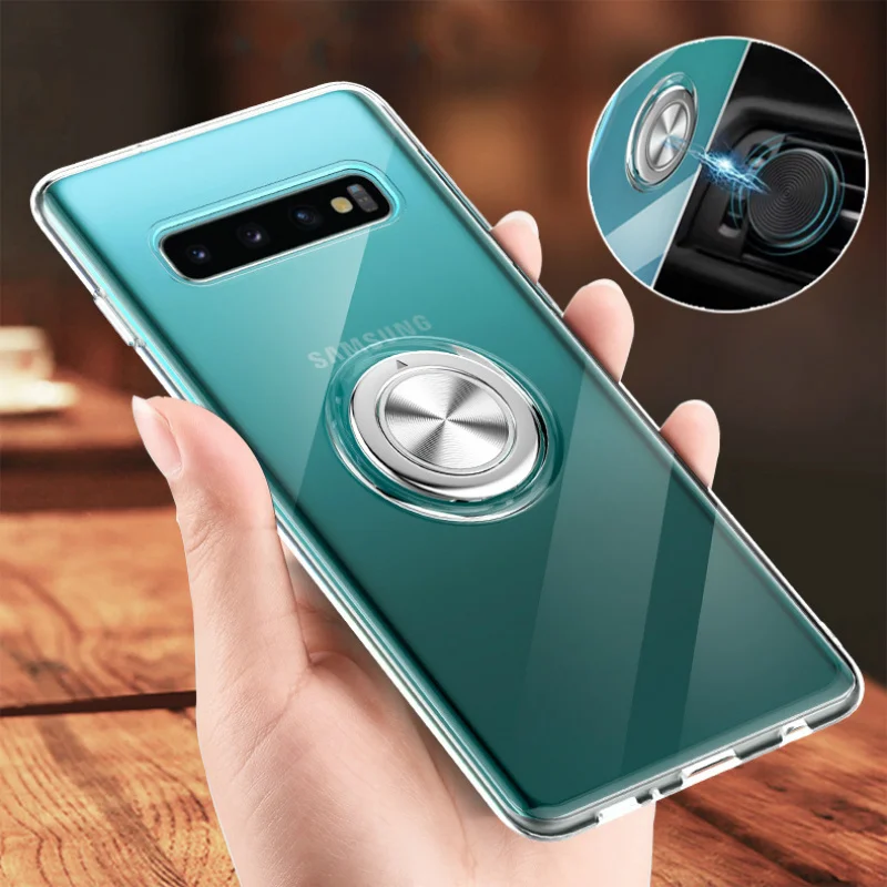 Прозрачный чехол для Samsung Note 10 8 9 Plus M20 M30 силиконовый с магнитным кольцом Galaxy A750 |