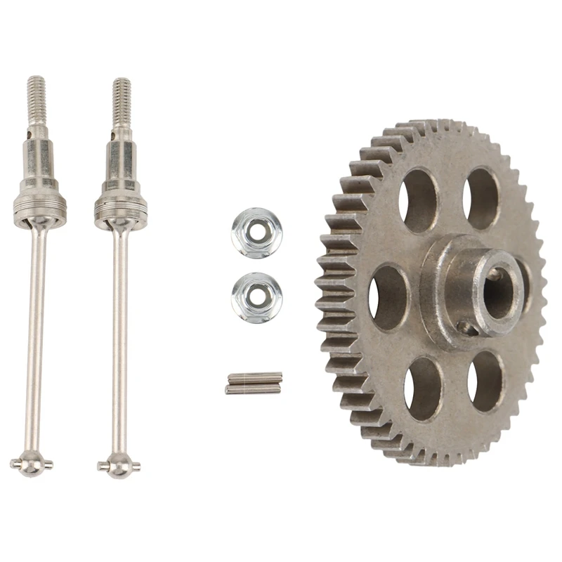 

2 Set RC Car Part: 1 Set Metal Front Drive Shaft M16105 & 1 Pcs Metal Spur Gear