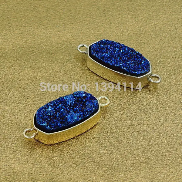 Шестигранный Соединитель с титановым покрытием и агатом 33 х13 мм