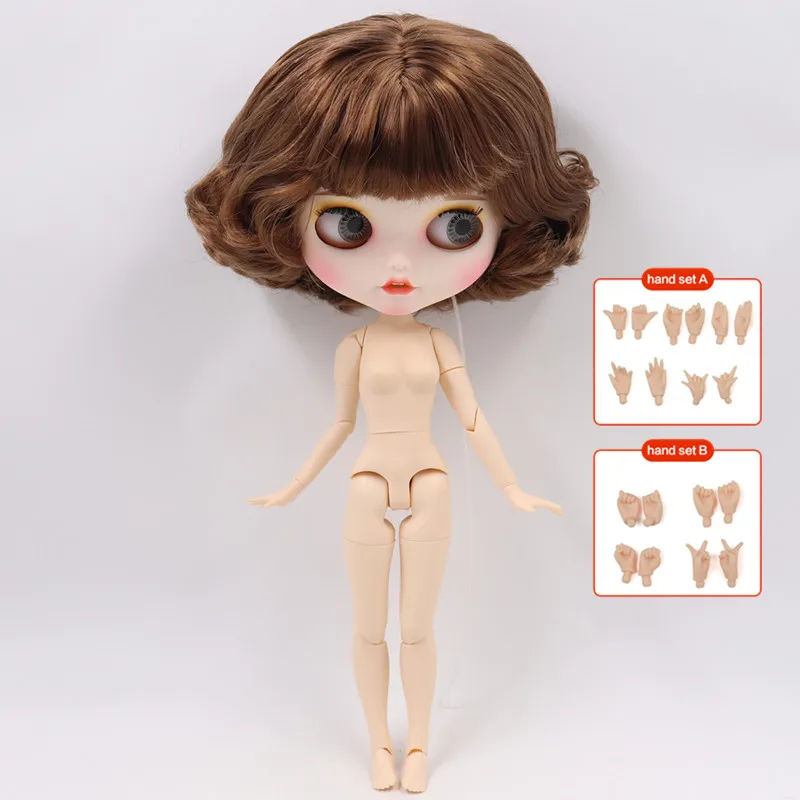 Nude doll ICY Blyth кукла на заказ с руками Набор для тела Новая Улыбка Рот матовое лицо 1/6 игрушки BJD DIY модные куклы подарок для девочки специальное предложение - Цвет: Nude doll