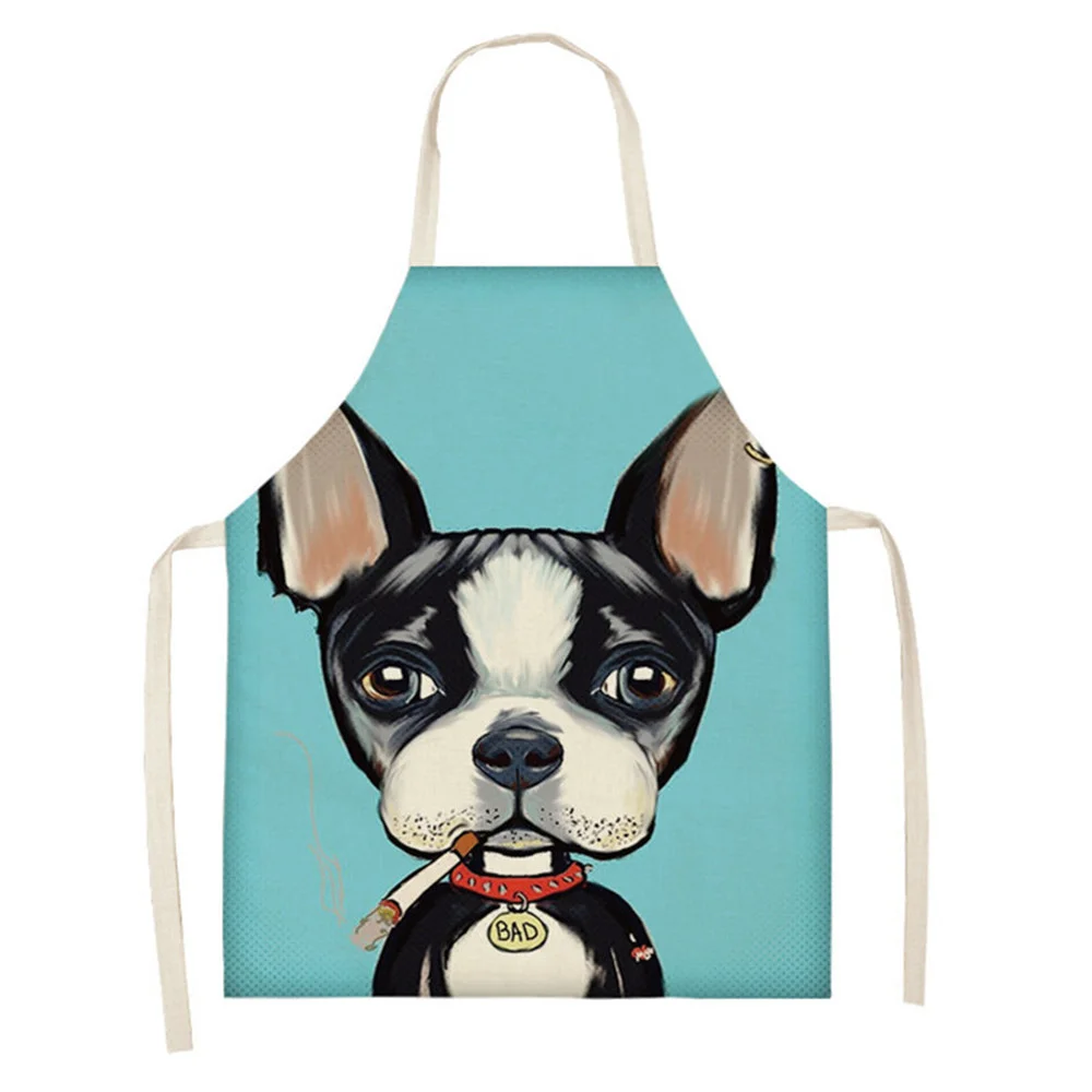 

CLOOCL Pet Dog Kitchen Apron Cartoon Print Polyester Aprons for Child Adult Home Cleaning Tools Lacing Baking Aprons