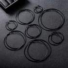 Новые популярные женские круглые серьги 40 мм 50 мм 60 мм 70 мм, Черные Гладкие большие круглые серьги-кольца для женщин