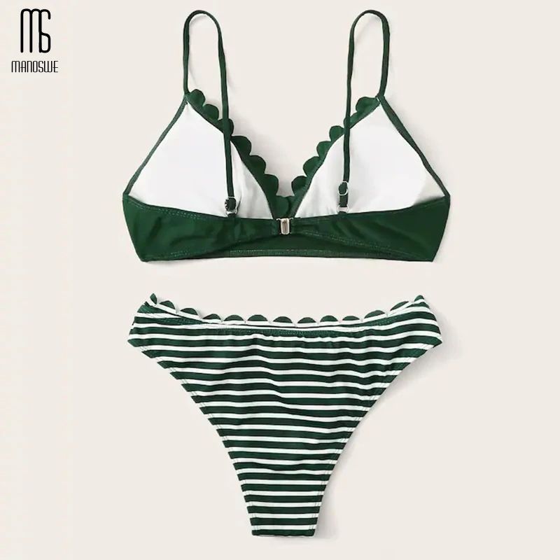 Manoswe летний цветочный полосатый сексуальный комплект бикини одежда для плавания