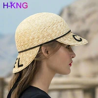 new trend summer outdoor womens casual raffia straw hat sun visor cap lady girl letter embroidery sun hats for travel holiday