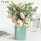 Искусственные пионы YO CHO, цветы, Зеленые искусственные украшения для свадьбы и дома, Декоративные искусственные цветы сделай сам, листья Eucylaptus