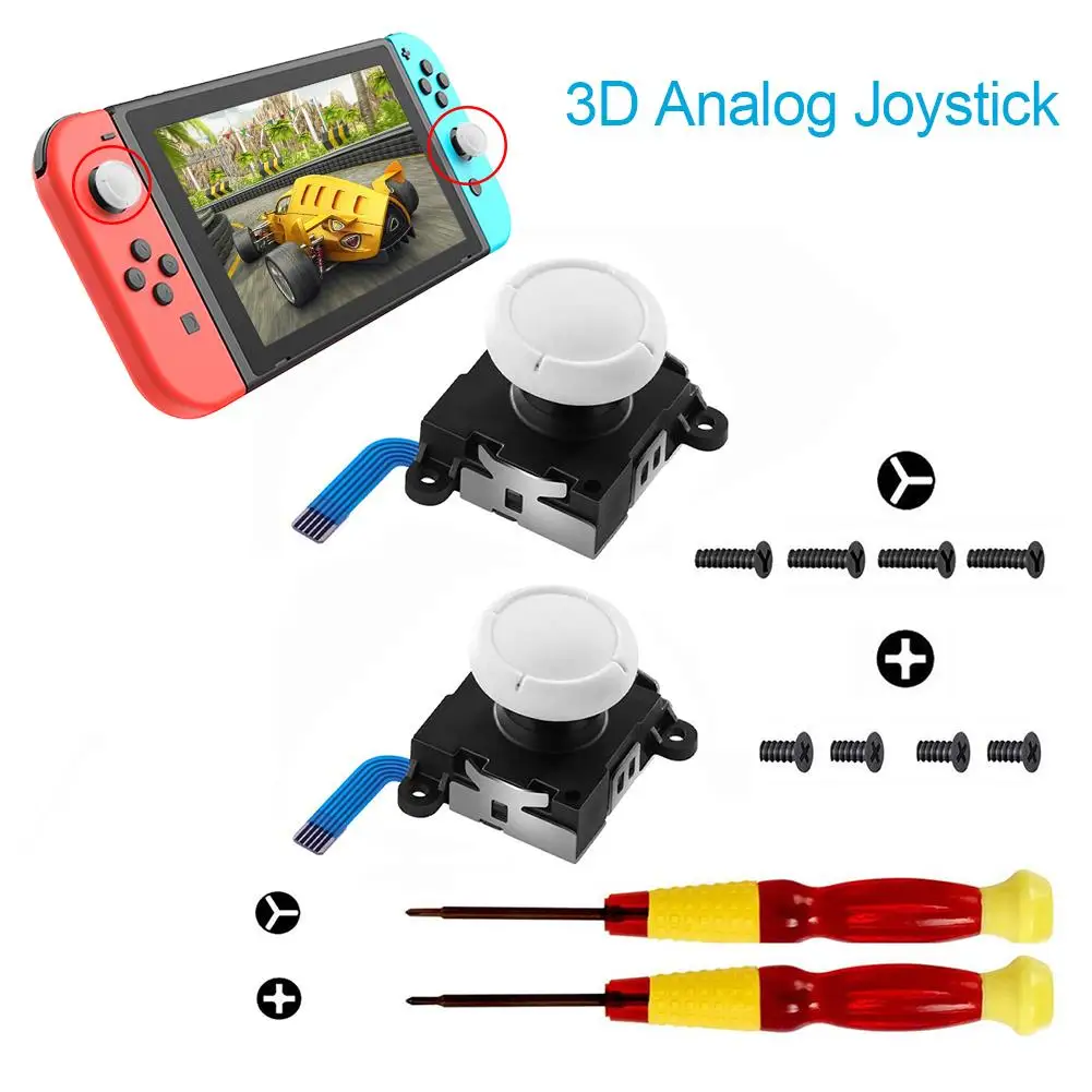 

2 шт./упаковка, запасной 3D-Джойстик Joycon, ABLEWE Набор для ремонта аналогового стика Joy Con для переключателя Nintendo, в комплекте три крыла, крест