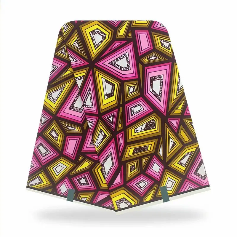 

African Wax Fabrics 6yard 100% Cotton Fabric Real Wax Ghana design high quality wax for dresses sewing material