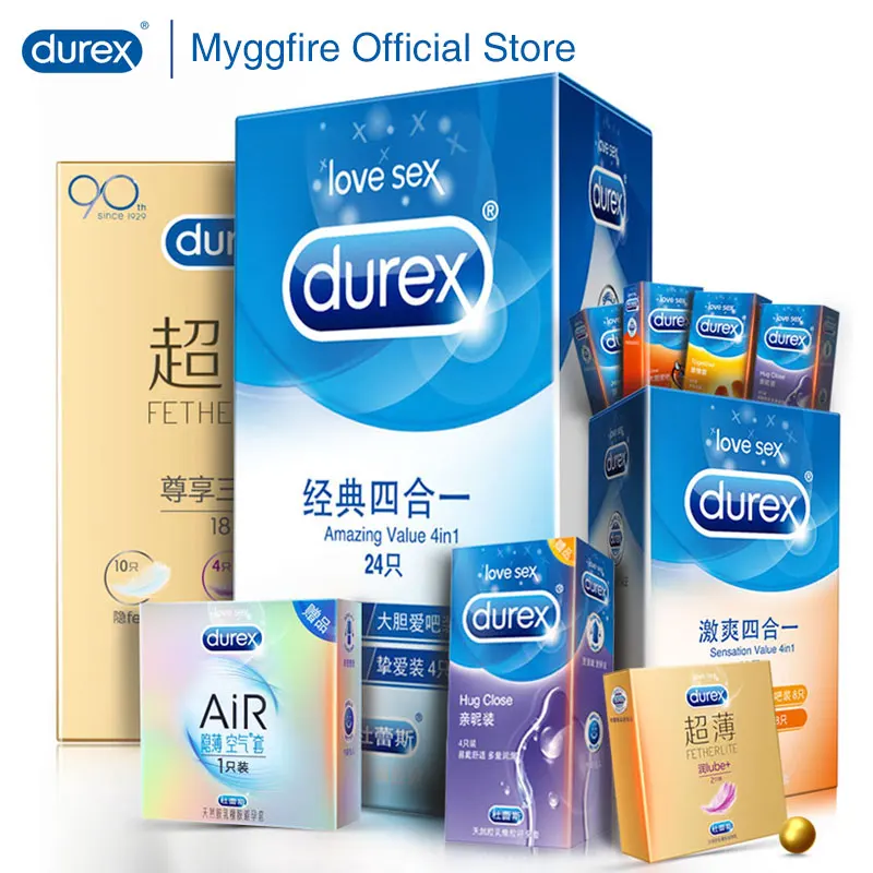 Durex 100Pcs 4 типов презервативы удовольствия различные упаковка презервативов для