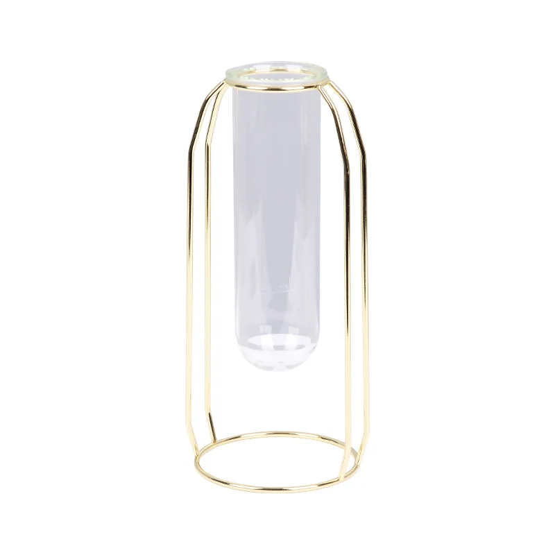 Скандинавские стеклянные куветки ваза современная позолоченная железная для