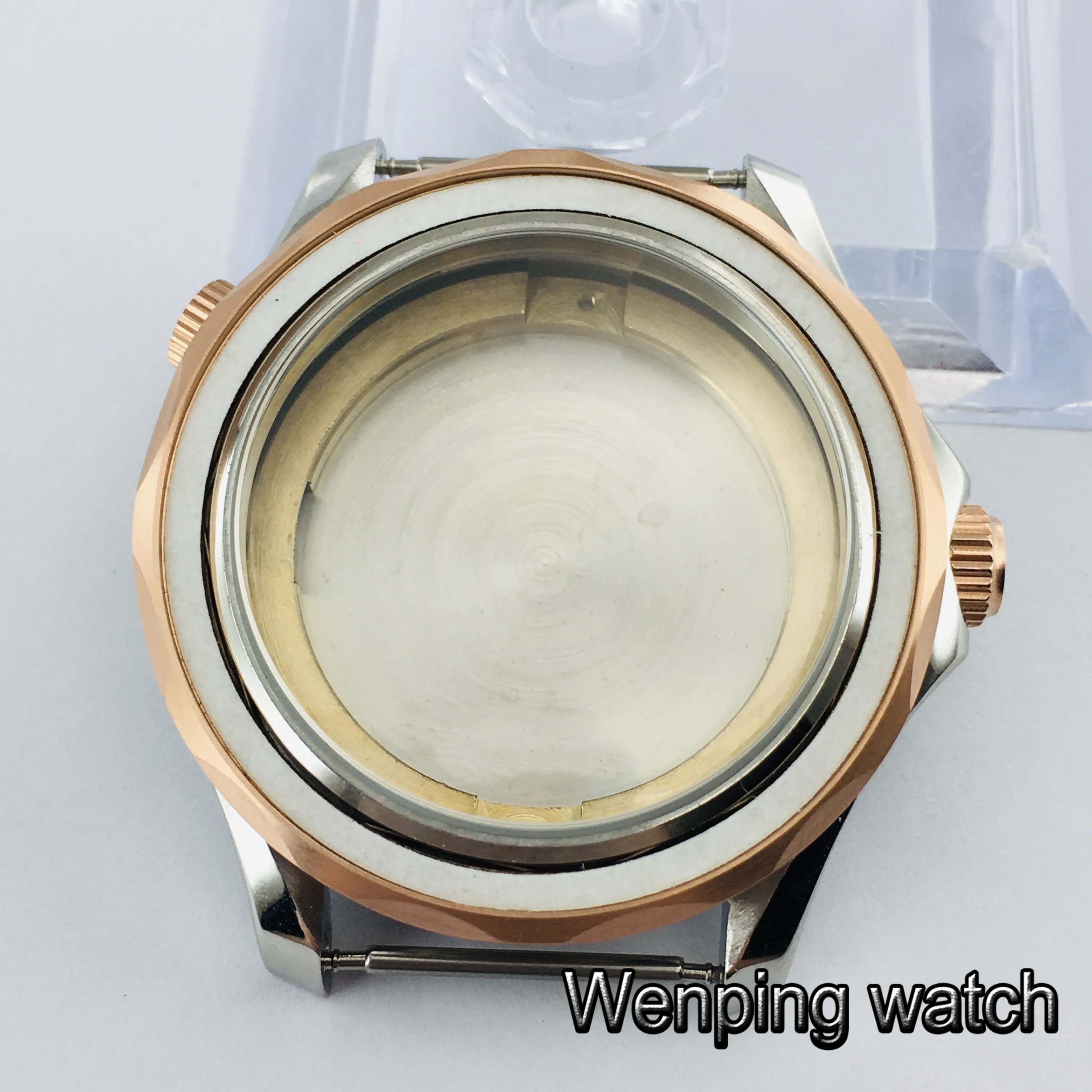 Чехол для часов из нержавеющей стали 41 мм розовое золото сапфировое стекло