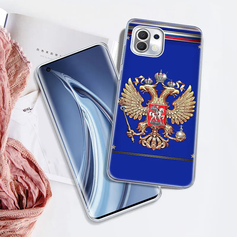 Силиконовый чехол с эмблемой российского флага для Xiaomi Mi POCO X3 GT NFC M3 F3 9T 10T Pro 11i 11T 9