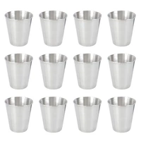 12pcs stainless steel shot cups portable drinking tumbler spirits cup wine cups sauce holder stainless steel liquor cup