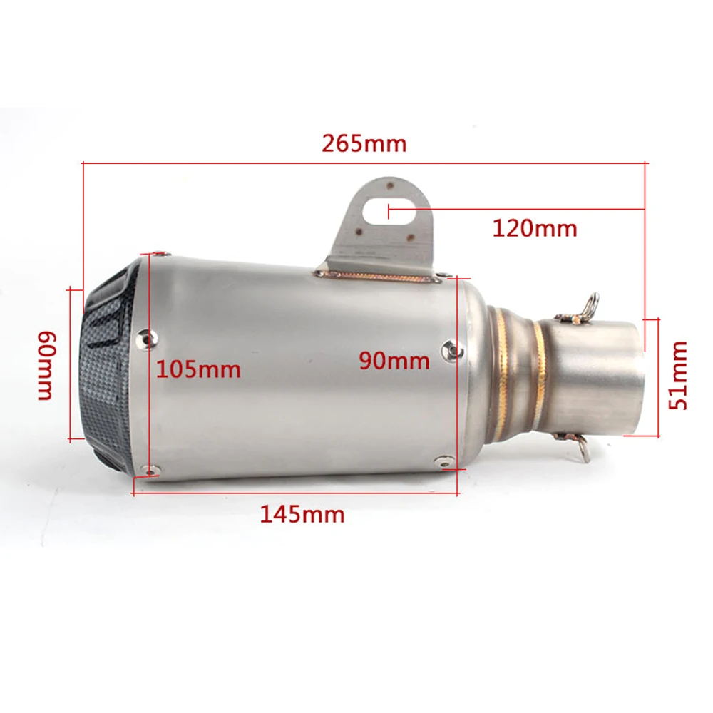Universal Motorcycle Exhaust Tail Pipe 36-51mm Slip-on Muffler with AK Logo for Yamaha MT 07 Z900 Ninja 400 GSR 600 SV650 MP3 | Автомобили