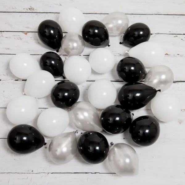 white black silver 20 шт. 5 дюймов бордовый серый золотой латексные шары Мини красное вино вечерние Globos Baby Bridal Shower Свадьба День Рождения Декор - Цвет: white black silver