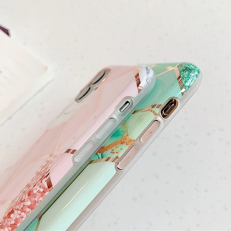 USLION покрытие мрамора IMD силиконовый чехол для iPhone 11 Pro Max X XR Xs Max мягкий чехол для телефона iPhone 6 6s 7 8 Plus чехол Fundas