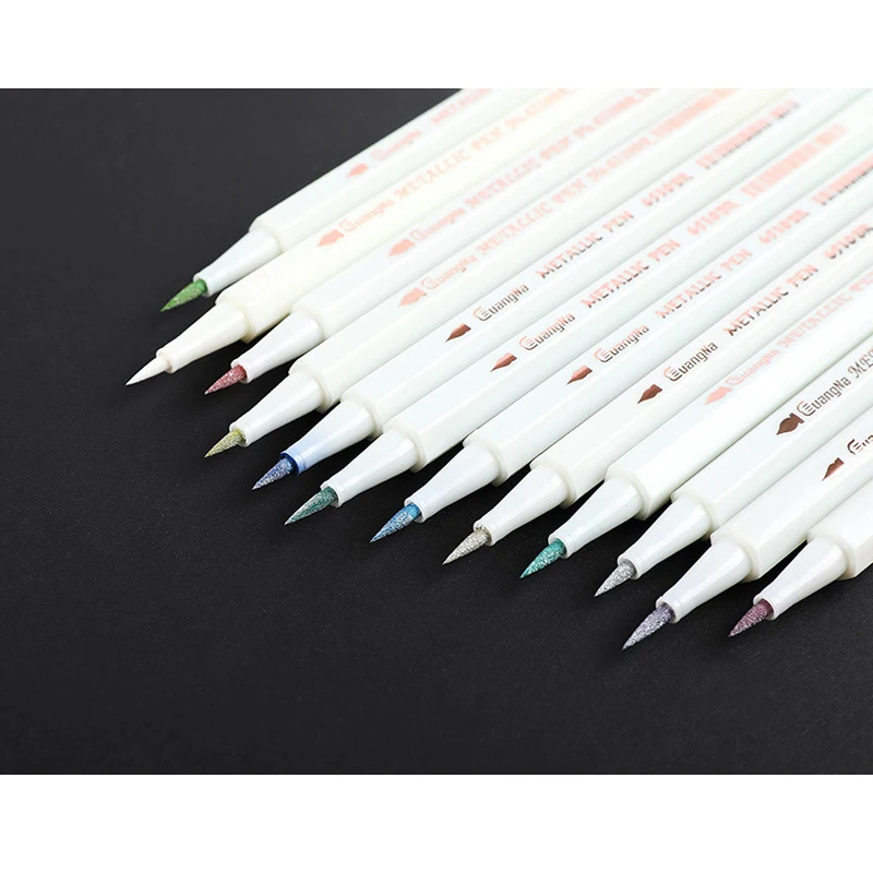 10-30 Farben Kunst Farbe Markierung stifte weiche Pinsel Metallic Marker Stifte Karte machen Handwerk Rock Malerei Glas Scrap booking Kunst Stift – Detail 15