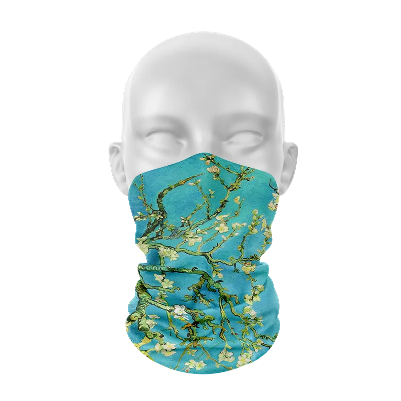 Модный женский шарф на шею с рисунком Ван Гога хиджаб забавным котом Летний