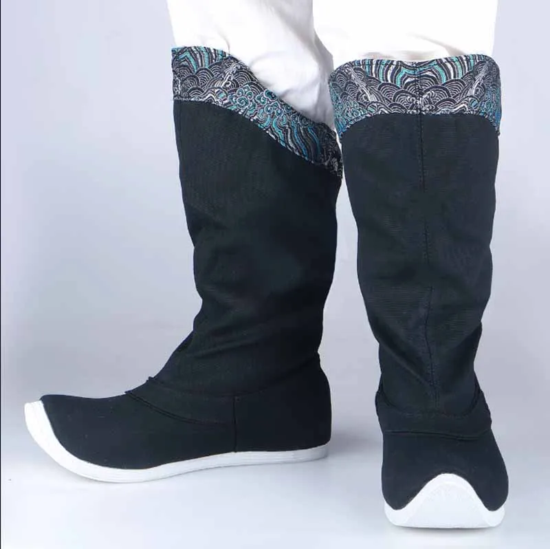 

Hanfu Soap Boots Men Chinese Ancient Boots Cosplay Upturned Boots Hanfu Shoes Black For Men Plus Size 44#