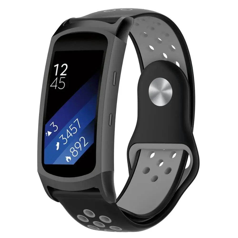 Black gray Часы с силиконовым браслетом, сменный ремешок для samsung gear Fit 2 Pro/Fit2 Pro R365, ремешок для наручных часов - Цвет: Black gray