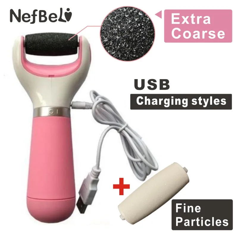 Charging (Pink)1Fine Электрический пилочка для ухода за ногами, средство для удаления омертвевшей кожи, питание от аккумулятора, usb-отшелушивающий инструмент для удаления пятки мозолей, устройство для педикюра - Цвет: Charging (Pink)1Fine