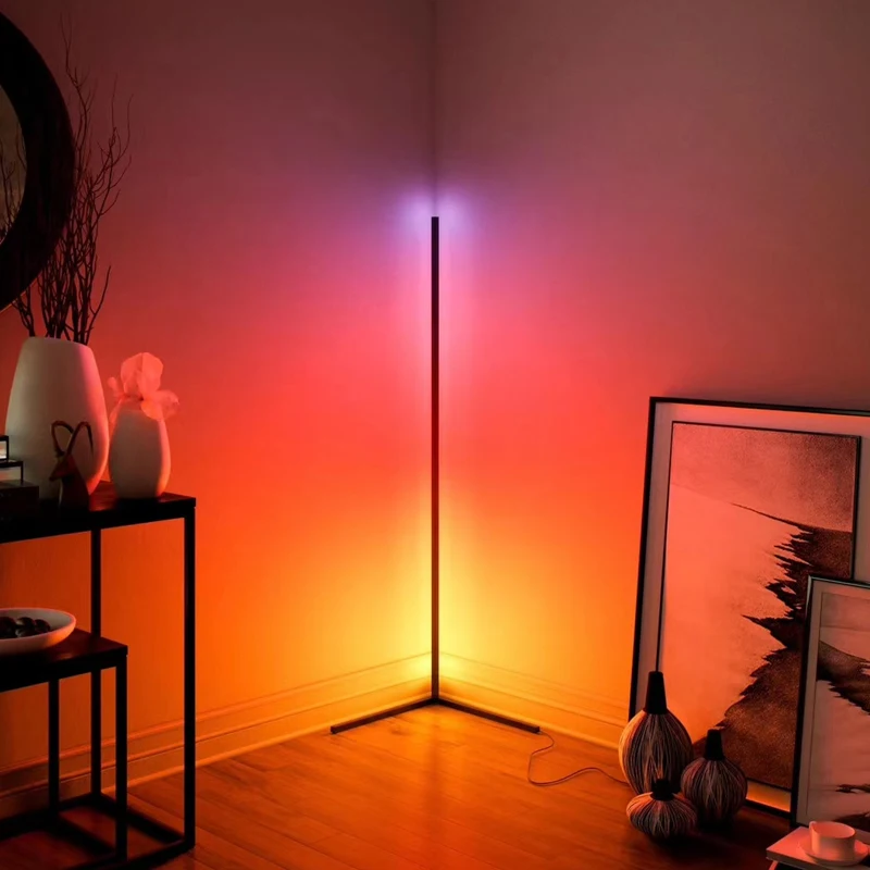 

Минималистичная креативная напольная Светодиодная лампа RGB для гостиной, цветная угловая лампа, атмосфера для спальни, сетчатый красный на...