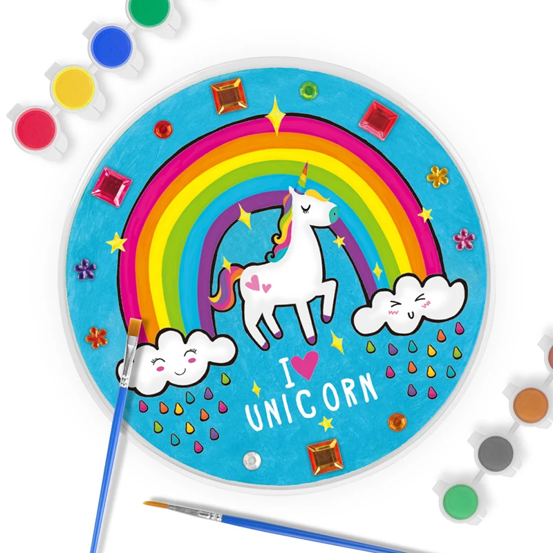 

2021 Children's Creative Puzzle Manual DIY Production Painting Graffiti Unicorn Plaster Doll Painted Toys
