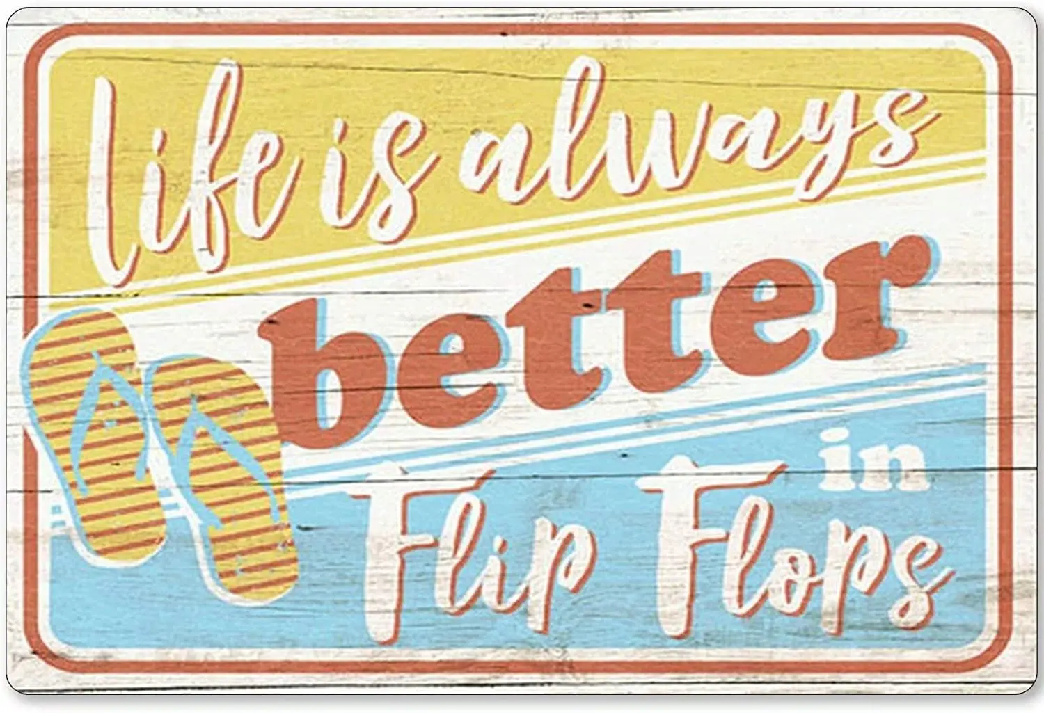

Family Living Room Bedroom Decoration Metal Tin Sign Life Is Always Better In Feip Feops Beach Wall Decoration Metal Plate
