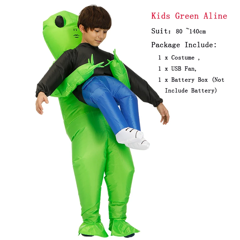 Зеленый и инопланетянин надувной монстр Косплей Костюм для детей взрослых