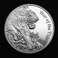 europe american style commemorative animals coin tiger zodiac five elements eight diagrams silver coin lucky gift personality