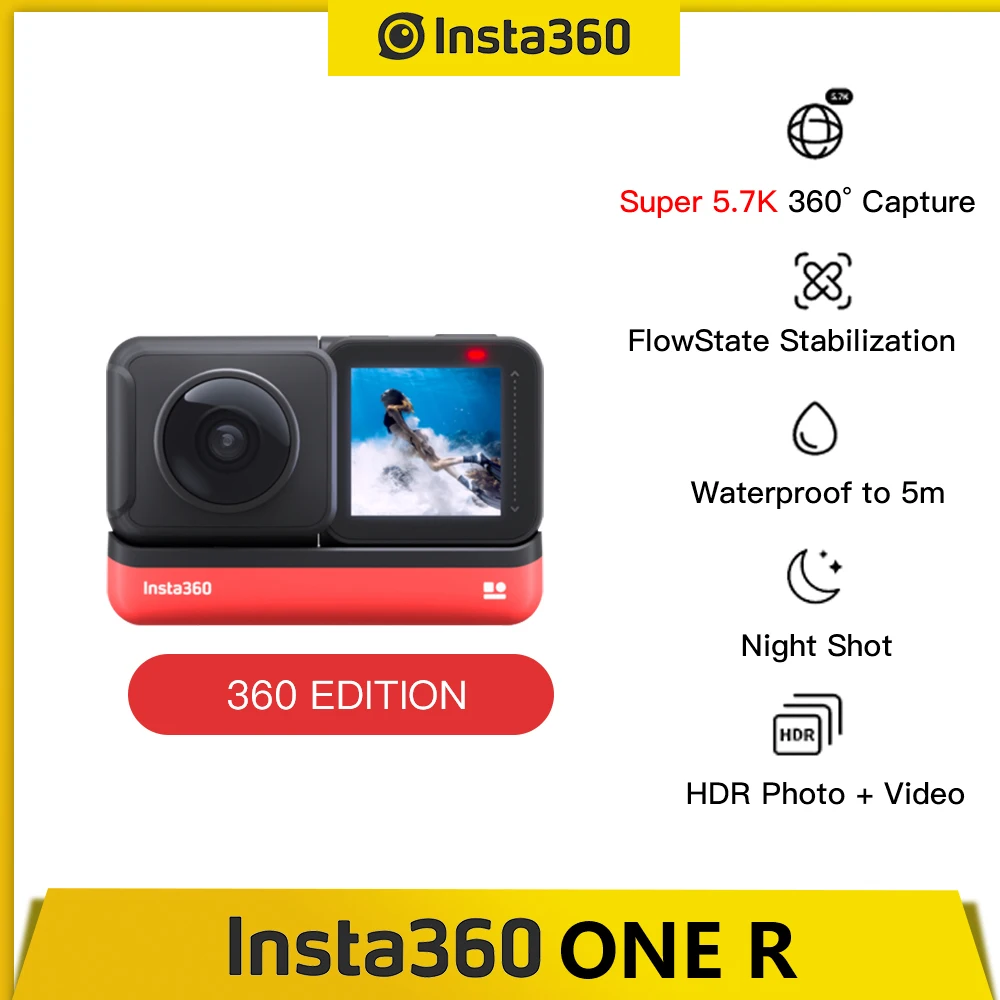 Insta360 ONE R Insta 360 4K 5 7 K Экшн камера Twin Edition/ Edition/1 дюйм версия