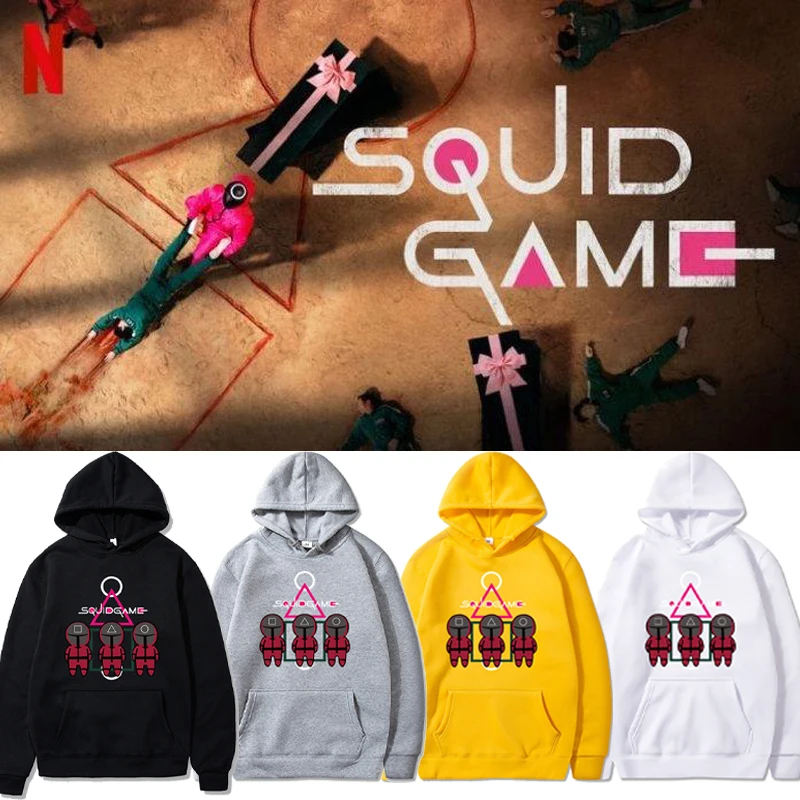 

Korean TV Squid Game Cosplay Costume Funny Printed Hoodie Sweatshirt Women Men Fleece Pullover Oversized Tracksuit Hoodies Tops