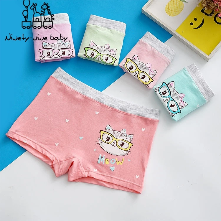 

4 шт., хлопковые трусы-боксеры для девочек