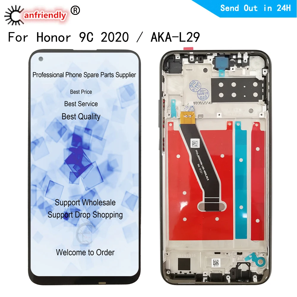 Pantalla LCD para Honor 9C 6,39 AKA-L29, digitalizador de pantalla t&aacute;ctil con montaje de marco, 2020 pulgadas, IPS-0