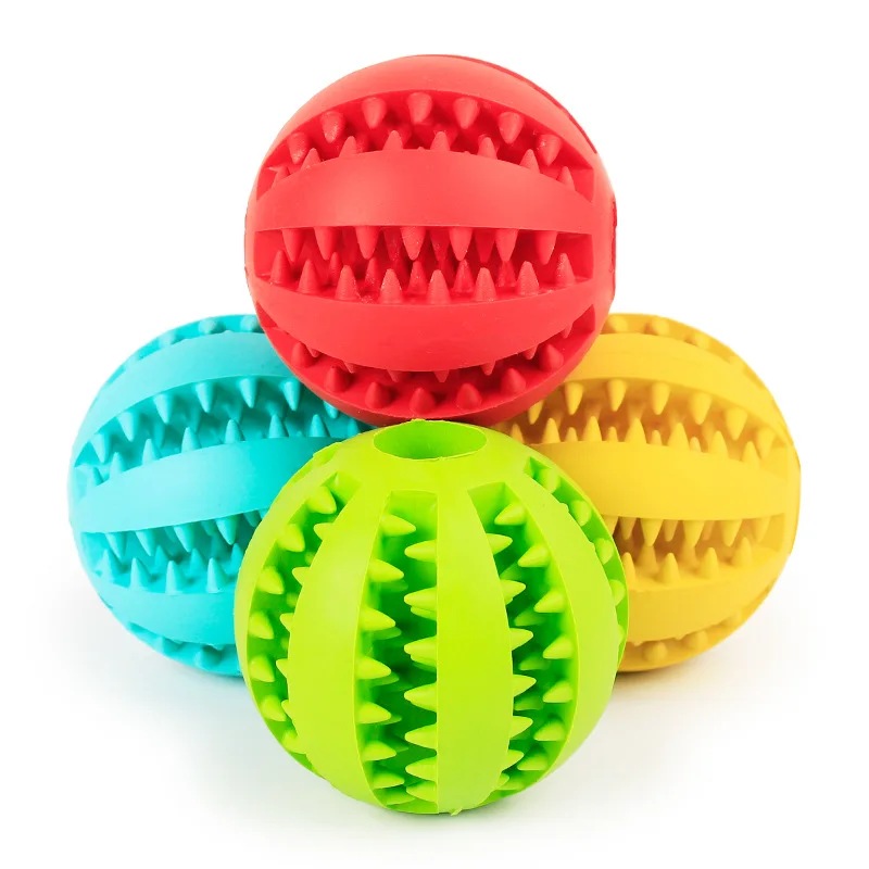 

New Pet Dog Toy Interactive Rubber Balls Pet Dog Cat Puppy Chew Toys Ball Teeth Chew Toys Tooth Cleaning Balls Food