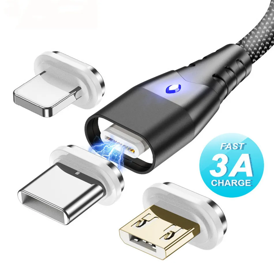 Магнитный кабель Micro usb Type C адаптер для быстрой зарядки телефона Microusb магнитное