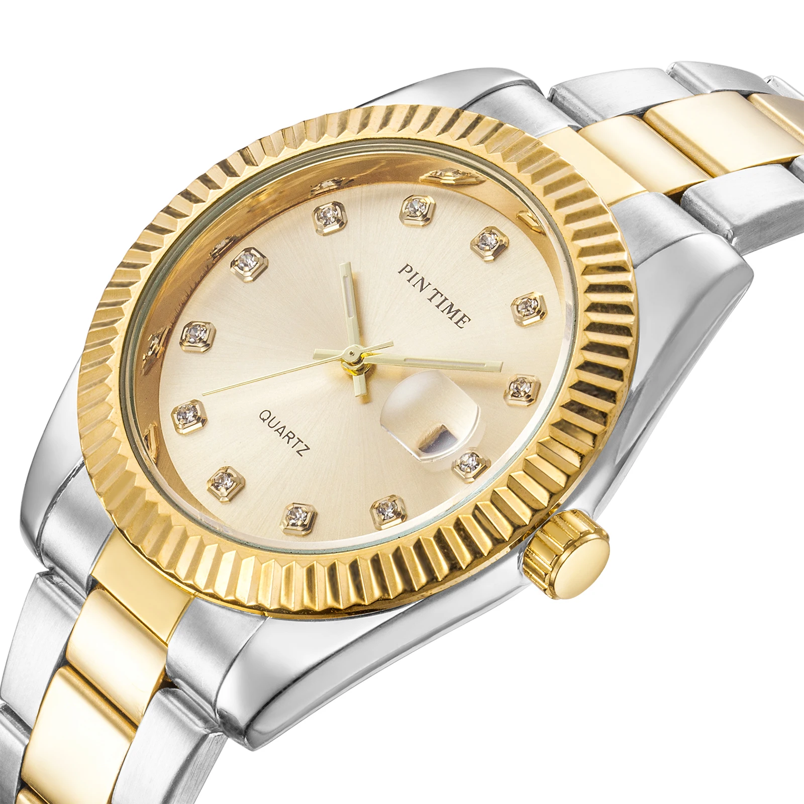 Мужские наручные часы мужские от топ бренда класса люкс сталь золото бизнес дата