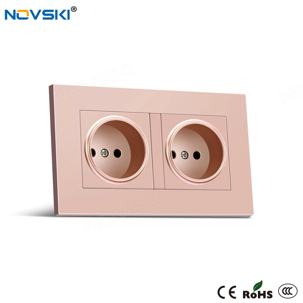 Электрическая Двухстенная розетка NOVSKI антипиреновая панель из поликарбоната